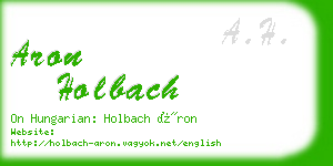 aron holbach business card